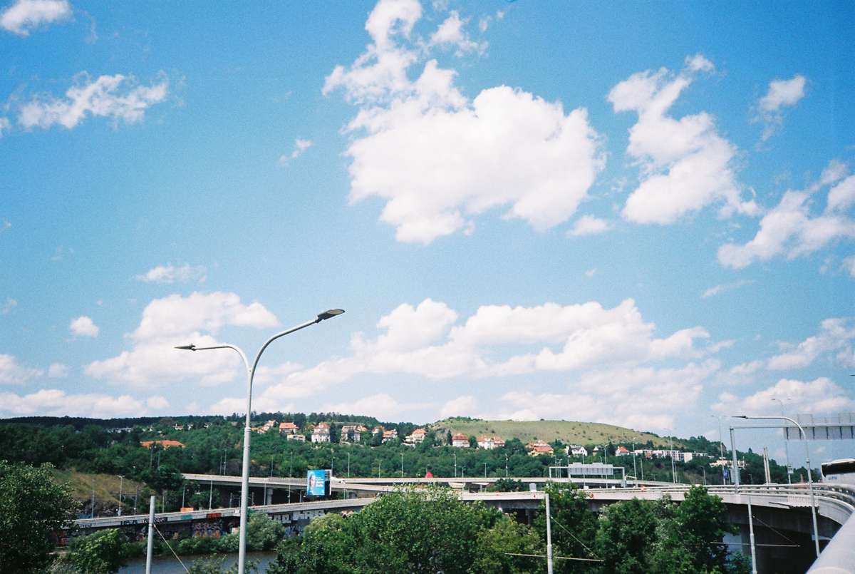 Cumuli bubbling over the Barrandov bridge. Everything